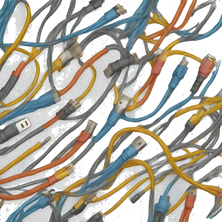 Unorganized bunch of cables emoji