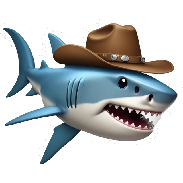 shark with a cowboy hat emoji