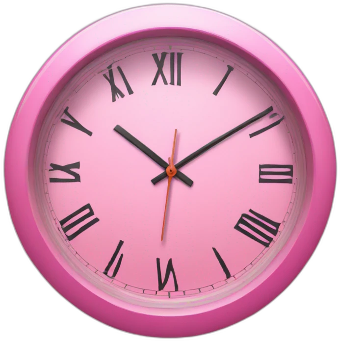 Reloj rosa emoji