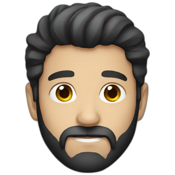 Man with dark hair and beard emoji
