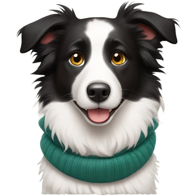 Cute border collie wearing sweater emoji