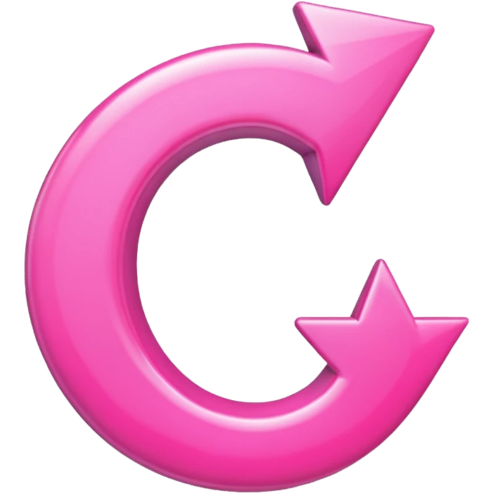 Pink curved go back arrow emoji