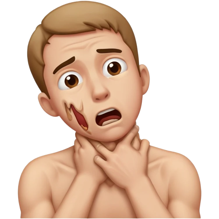 Man strangling himself emoji