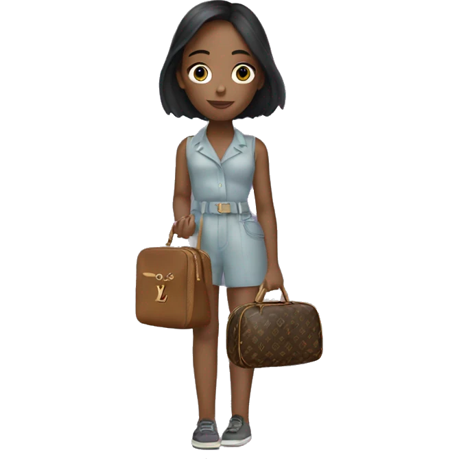 Girl holding Louis Vuitton cosmetic bag  emoji