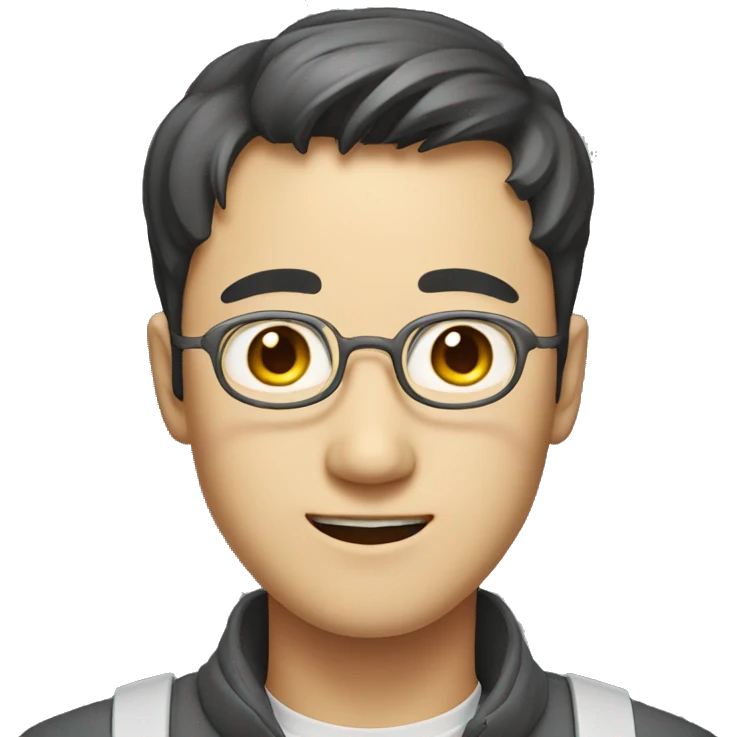 Smiling Korean Man have a open-eyed emoji
