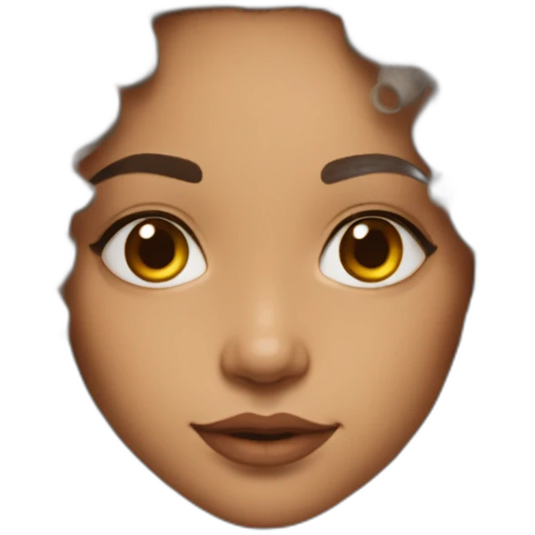  face of a lightskin india kinda messy wavy hair emoji