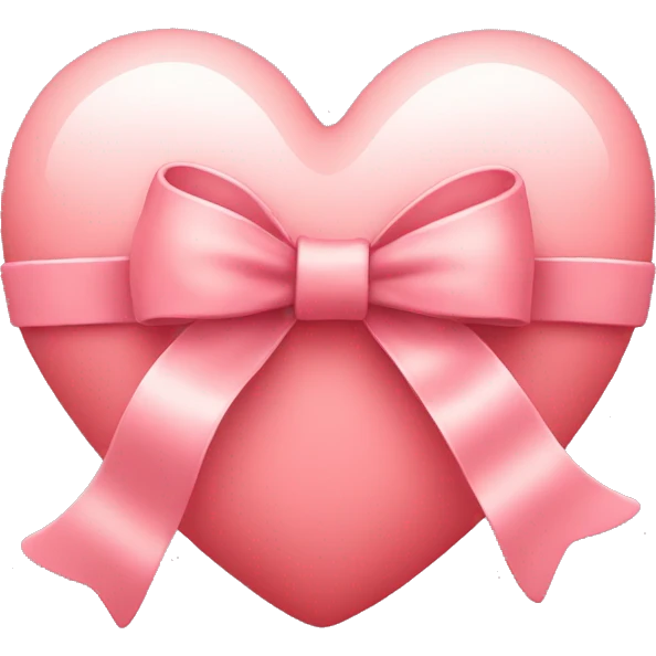 Pastel red heart with bow  emoji