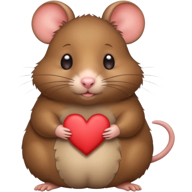 little fat rat with hearts emoji