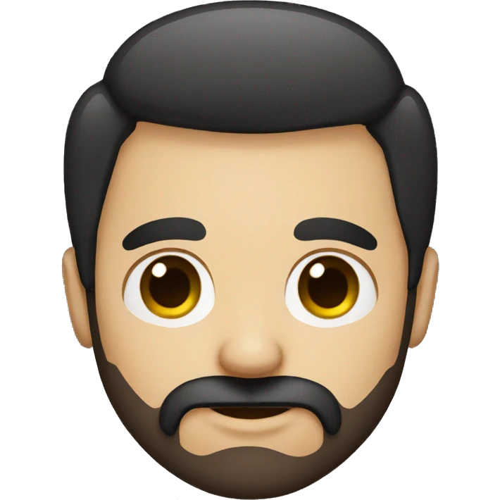 long face man brown beard black hair emoji