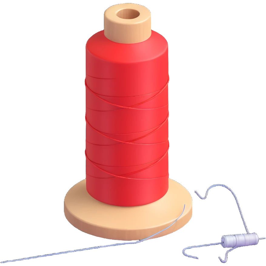 Threads emoji showing a thread spool or needle and thread, maintaining a polished and modern look emoji