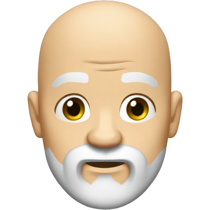White kick-boxer bald head big beard  emoji