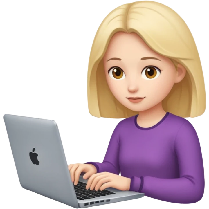 girl typing on laptop emoji