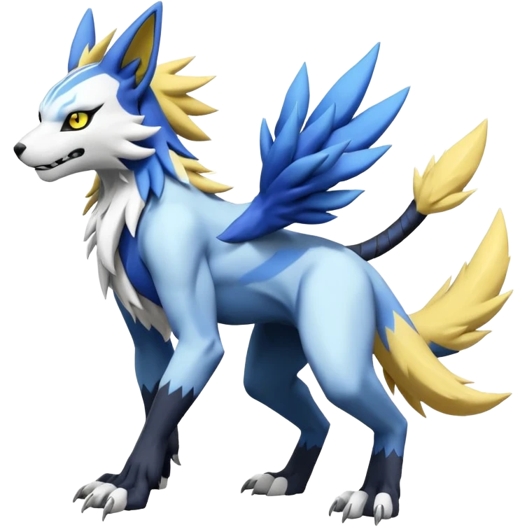 WereGarurumon-Zeraora-Renamon-Absol-fusion-hybrid-creature (full body emoji