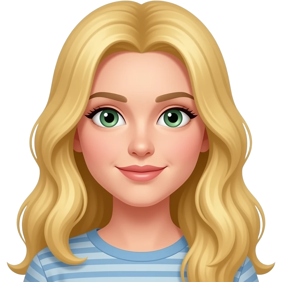 Long blonde hair green eyes emoji