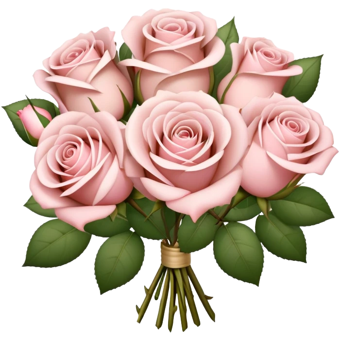 Light pink and khaki green rose bouquet with beautiful finish emoji