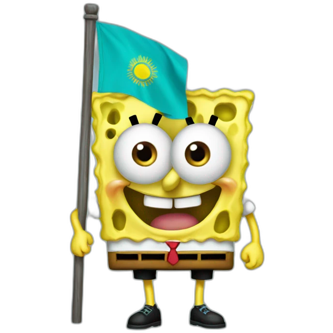 Spongebob with Kazakhstan flag emoji