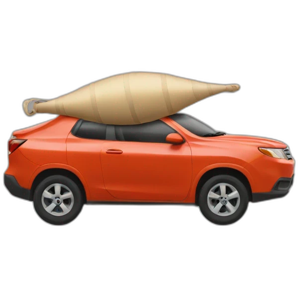 Un voiture sautant d'un tremplin emoji