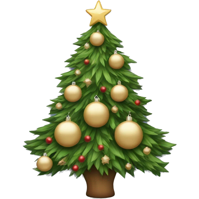 Christmas tree with beige ornaments emoji