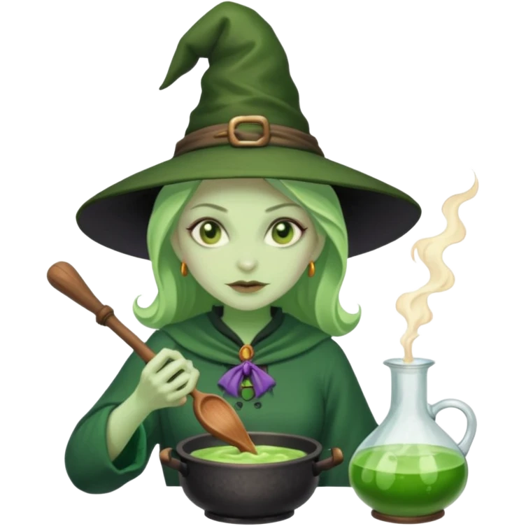 green witch cooking potion emoji