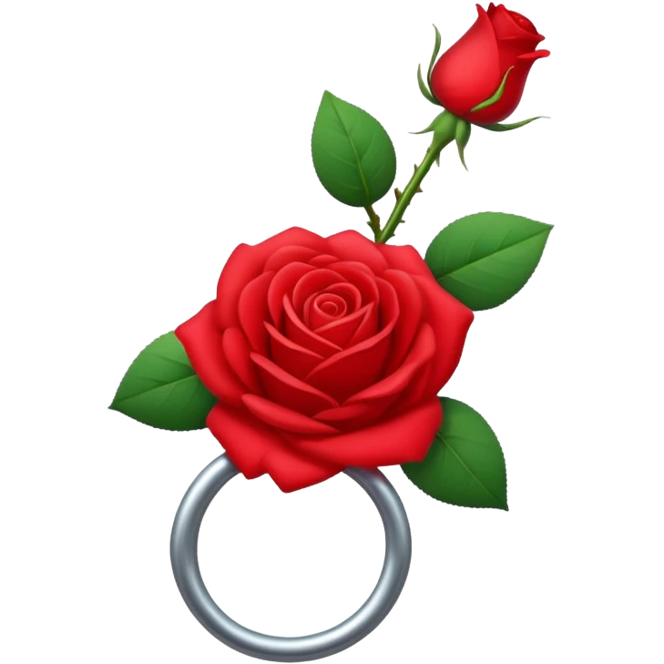 A rose emoji in the style of Apple emoji with a knocker. emoji