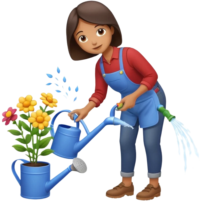 Hores watering flowers emoji