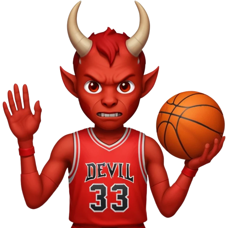 devil with basketball jersey emoji