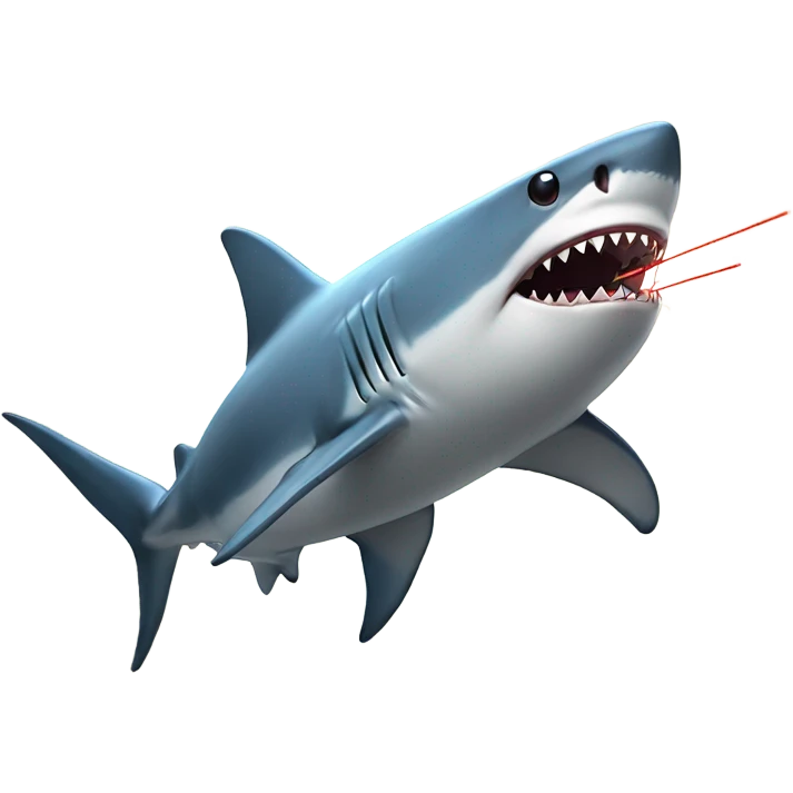Shark with laser beams shooting out of its eyes emoji