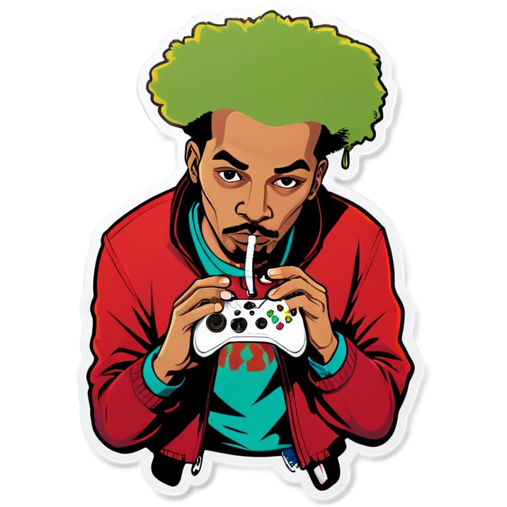 Got smoking a blunt playing Xbox  emoji
