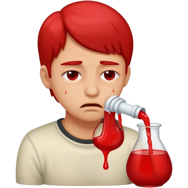 vomits with red stuff emoji