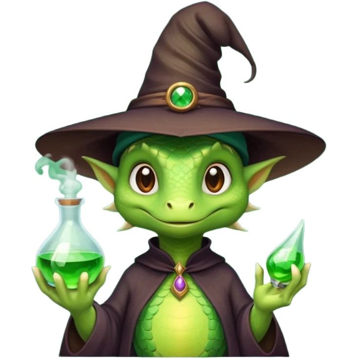 lizard that’s a witch emoji