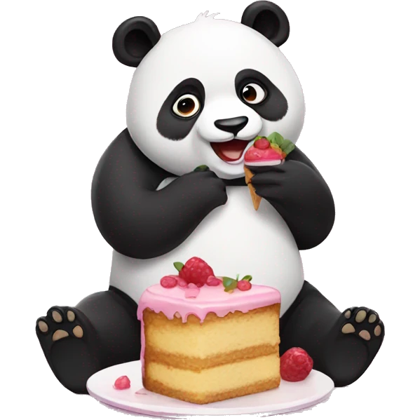Panda eating cake emoji