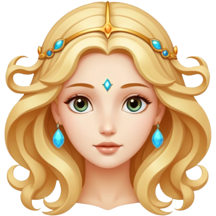 closeup head portrait of universe goddess Sophia with pretty perfect feminine attractive face, cosmic beauty with detailed delicate facial features, head only isolated, no body emoji
