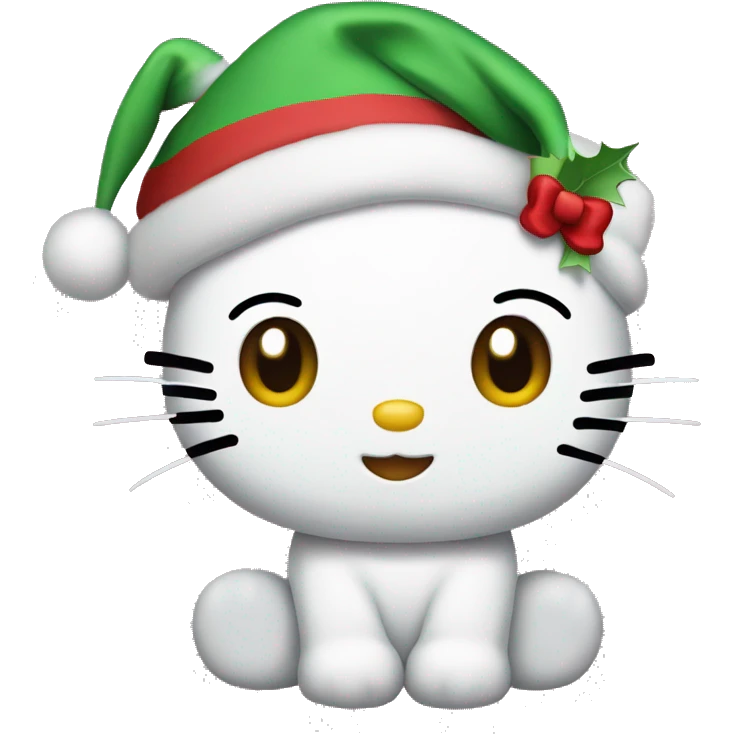 Hello kitty wearing a Christmas hat  emoji