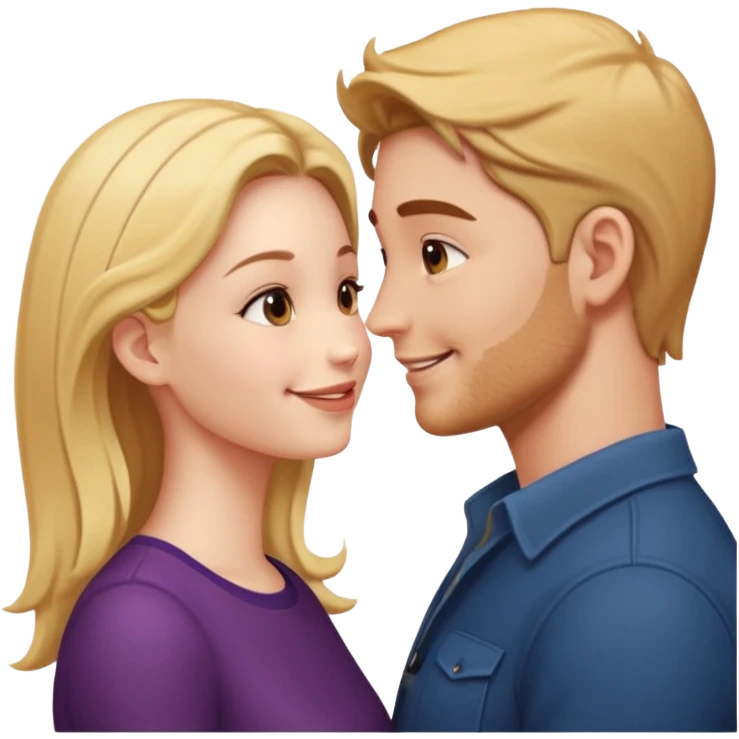 couple in love talking in profile emoji