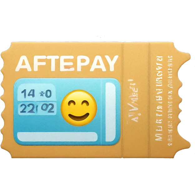 ticket displaying the afterpay logo emoji