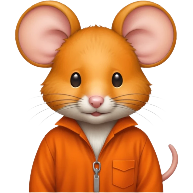 a mouse Prison wear orange jumpsuit emoji