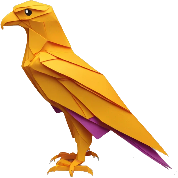Saffron eagle in an origami  emoji