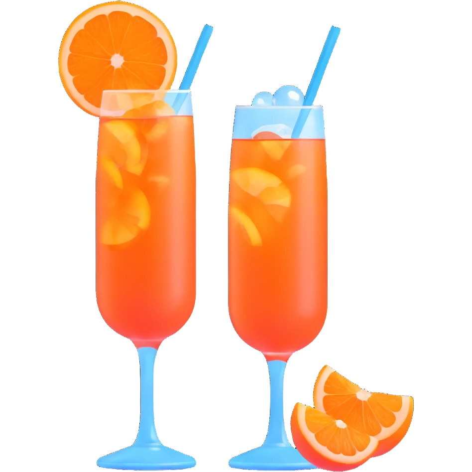 Aperol Spritz cocktail with ice and orange garnish emoji