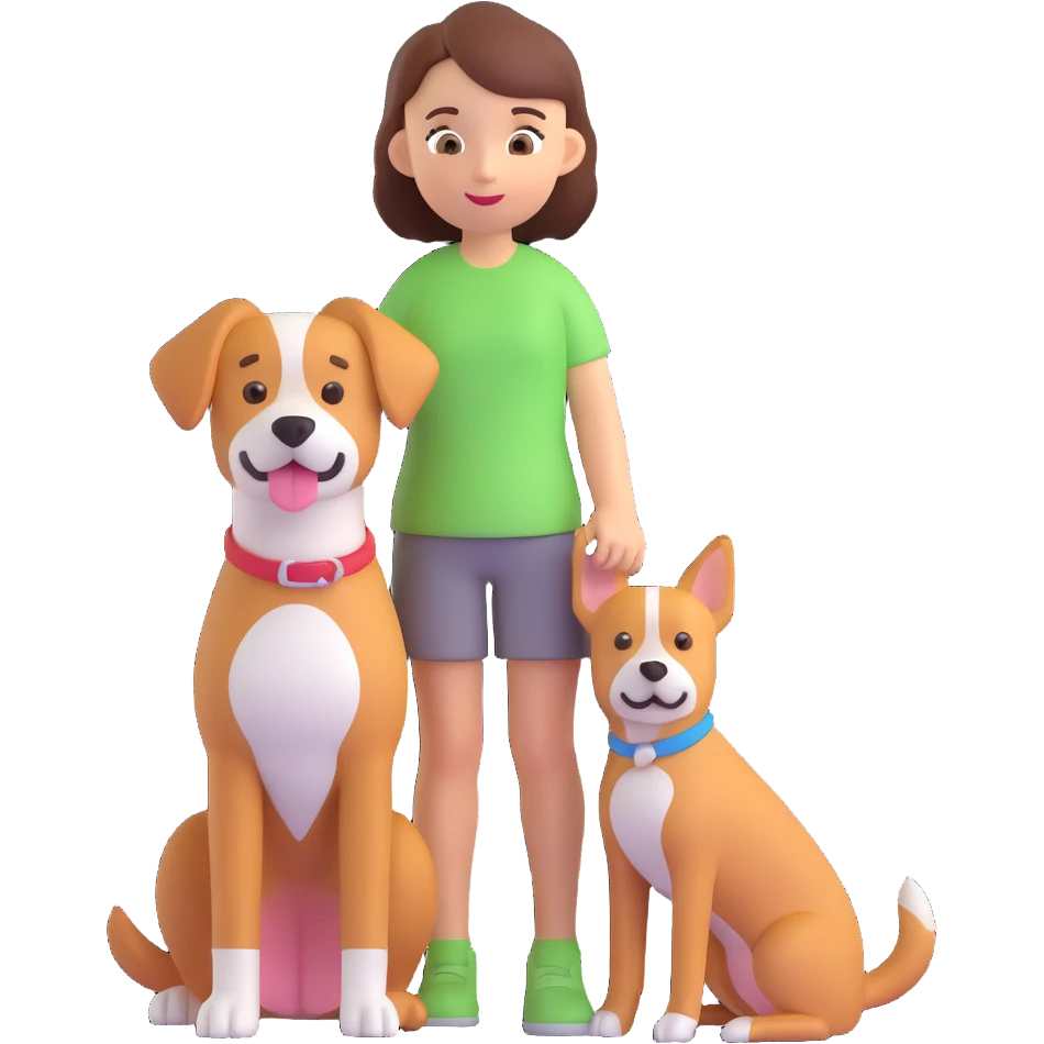 girl with single dog emoji