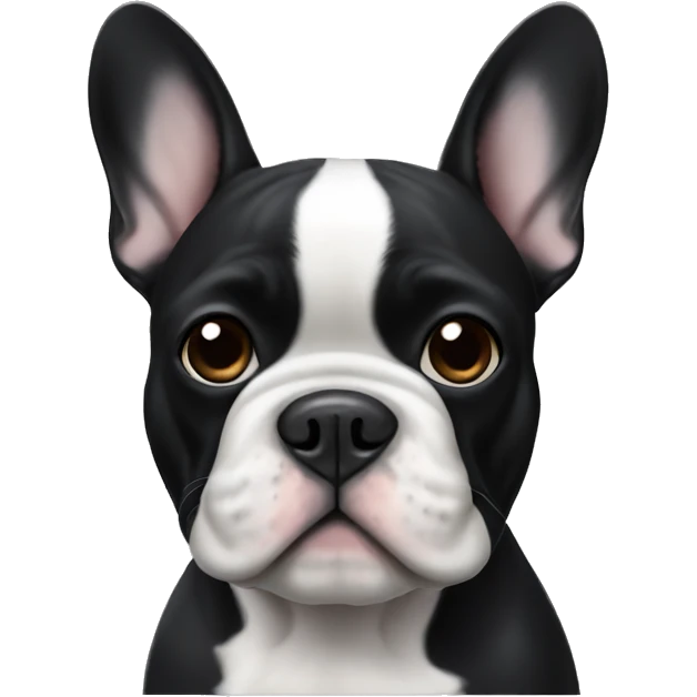 Black and white French bulldog emoji