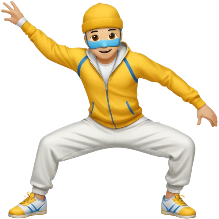 Break Dancing Yellow skin Man On The Floor  emoji