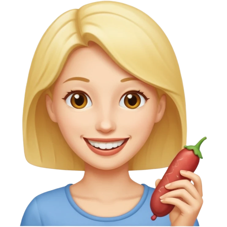 Emoji of a woman eating a man's penis emoji