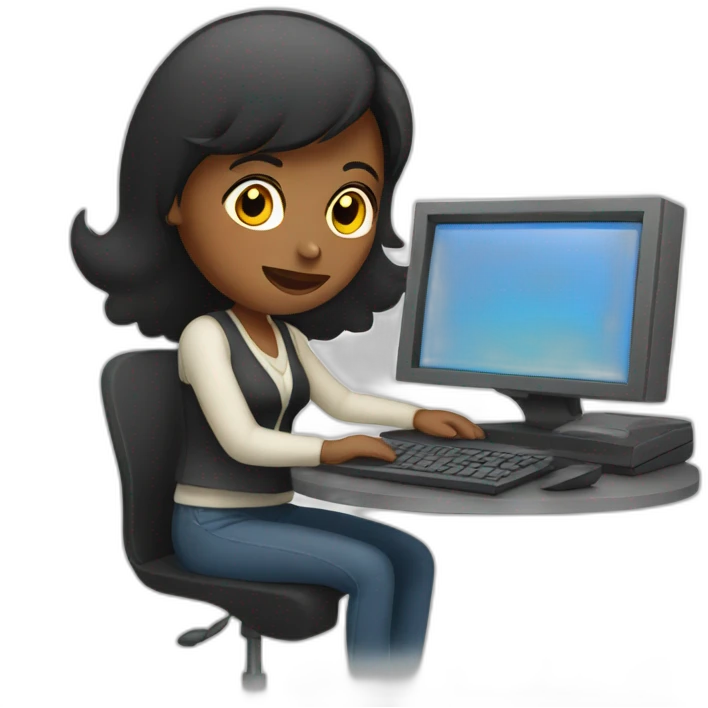 women with computer emoji