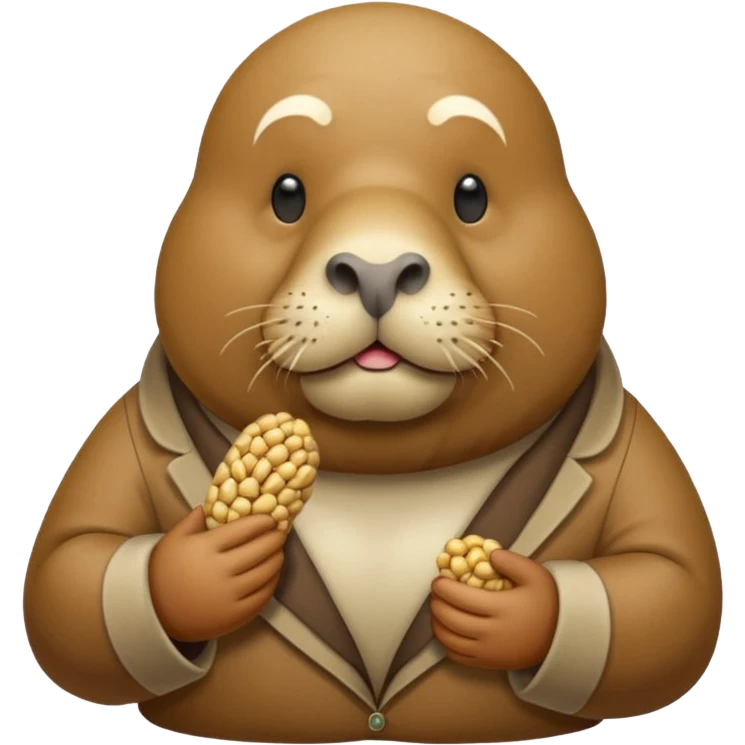 Walrus holding peanuts emoji
