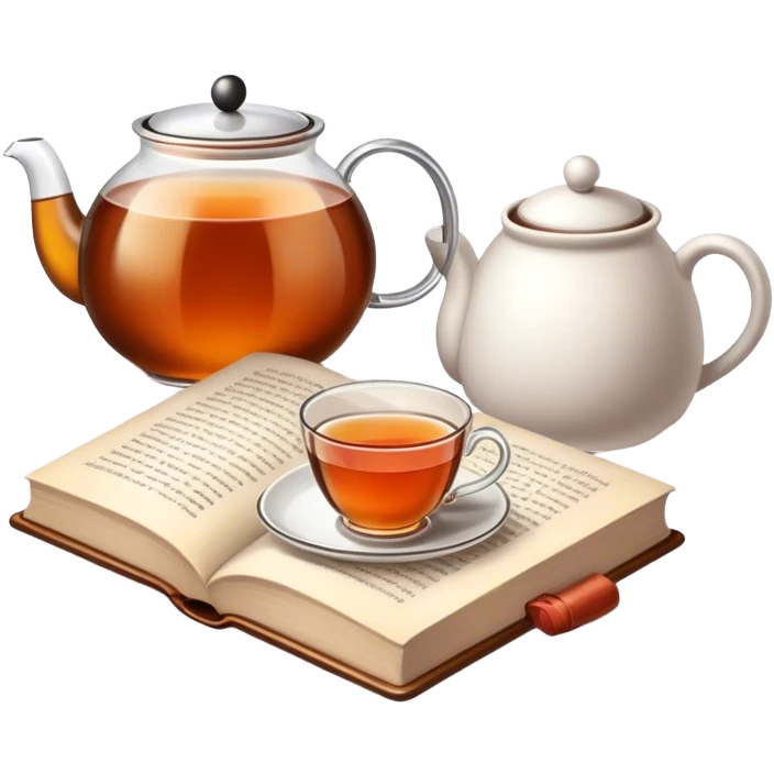 Pot of tea and a book emoji