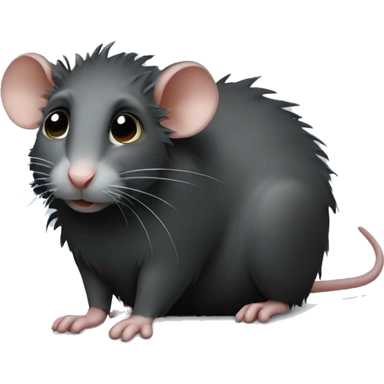 A rat with curly hair thats black emoji