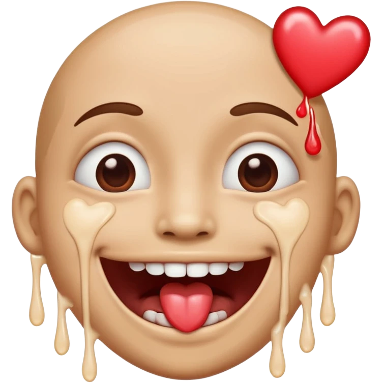 quelqu'un tres content avec des coeur a la place des yeux et de la salive qui coule de sa bouche emoji