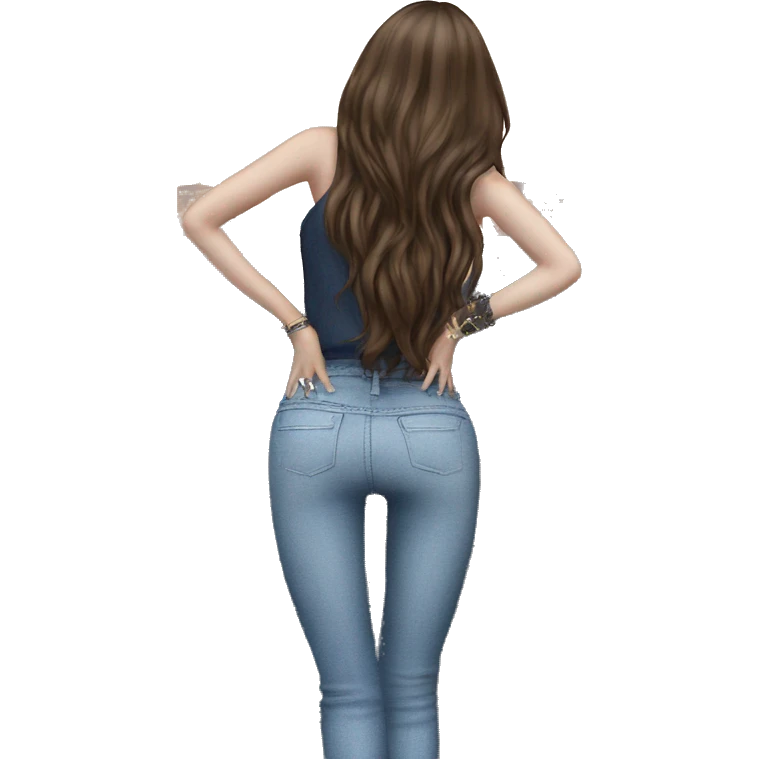cute girl in denim jeans emoji