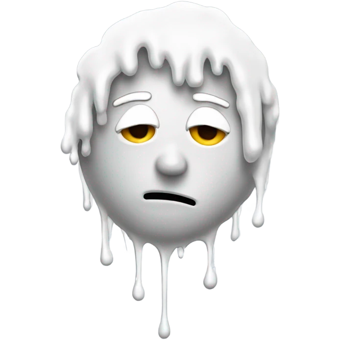 White paint dripping on head  emoji