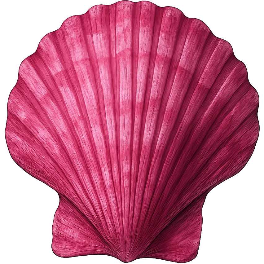 pink shell, digital illustration emoji